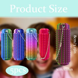 5Pcs Little Ouchies Toys Set, Portable Vibrant Colors Tool, 3D Printed Fidget Keychain Suitable for Daily Relaxation of Emotions and Concentration of Attention