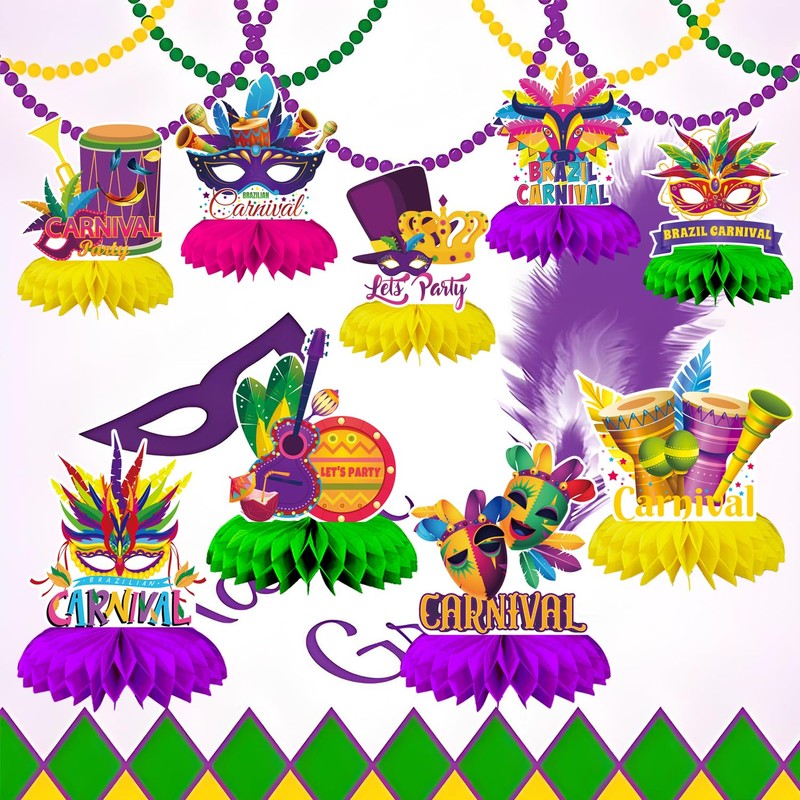 Mardi Gras Table Decorations, Mardi Gras Centerpieces for Tables, Mardi