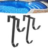 2Pcs Pool Pole Hanger Adjustable Metal Iron Pool Pole Hook