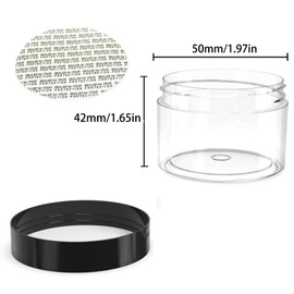 50 Pieces 2oz Plastic Jars with Lids Clear Round Cosmetic Container Empty Storage Jars for Makeup,Jewelry,Samples,Travel Storage
