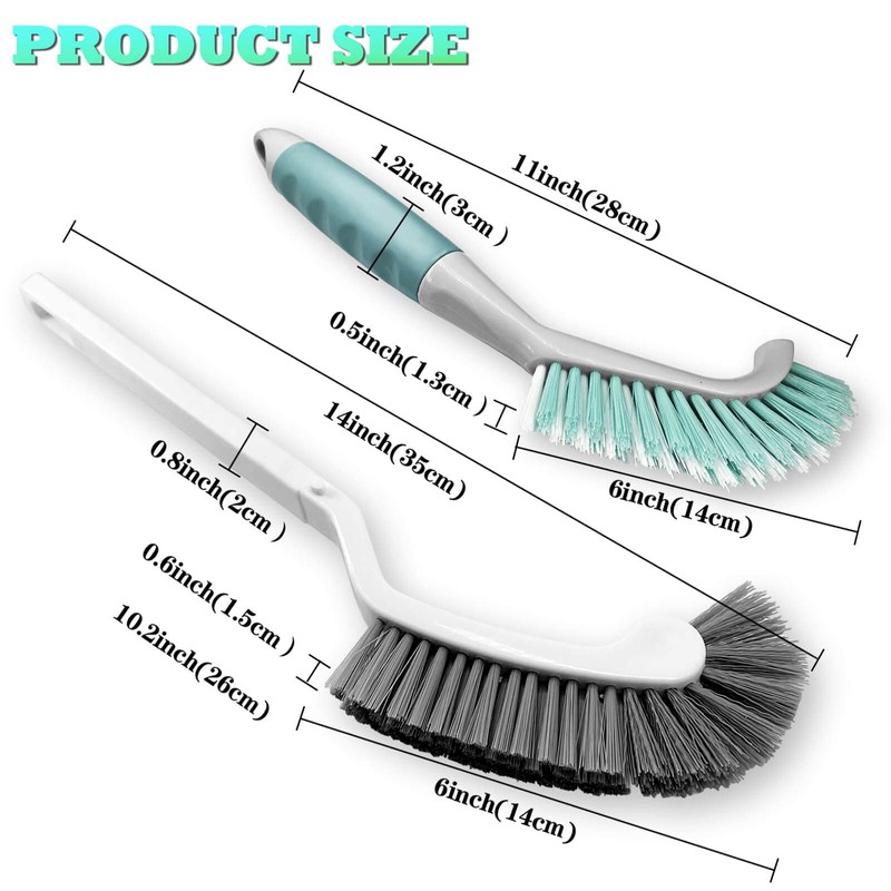 2Pcs Cleaning Brushes, Multi-Purpose Right Angle Brush Scrubbing Kitchen Bathroom
