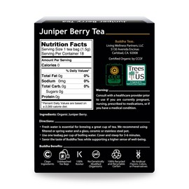Buddha Teas Organic Juniper Berry Tea - OU Kosher, USDA Organic, CCOF, 18 Bleach-Free Tea Bags