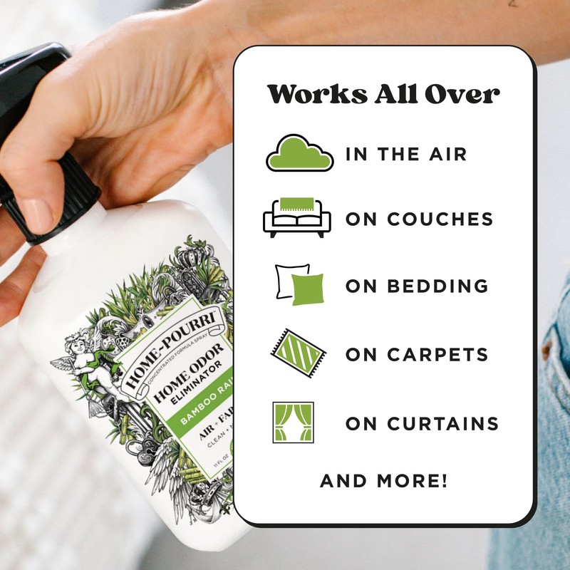 Home-Pourri Air + Fabric Multi-Purpose Odor Freshener Spray, Bamboo Rain,