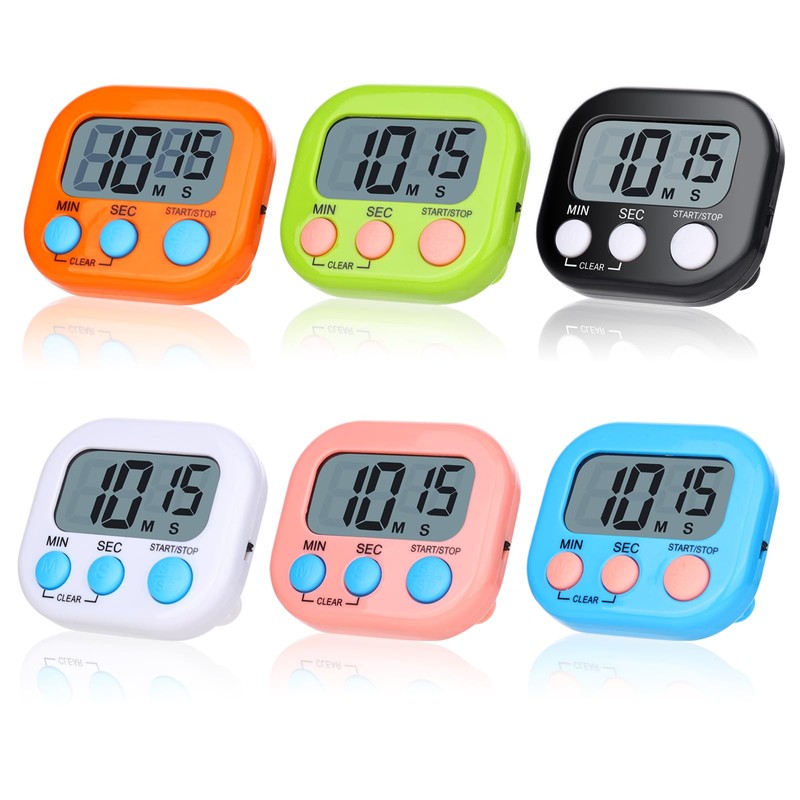 6 Packs Magnetic Kitchen Digital Timers Classroom Stopwatch Timer 6