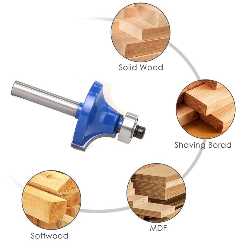 Sinoprotools Roundover Router Bits,6pcs Edge Forming Router Bit Set,Corner Rounding