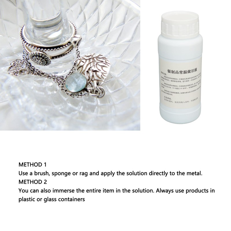 250ml Quick Acting Silver Antiquing Solution Jewelry Making Silver Oxidizer