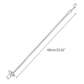 304 Stainless Steel Chain, Bite Resistant Seat Belt, Dog Seat Belt, Dog Belt 60 cm, for Dogs, Cats, Pets, Car, Dog Safety Belt, Dog Leads, Safety Harnesses