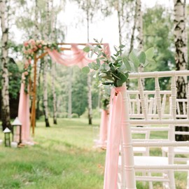 Teenyyou 3 x 100 ft Wedding Arch Draping Fabric, Extra Long Romantic Boho Gauze Backdrop Curtains for Wedding Backgrounds Arch Ceremony Birthday Party Table Decorations(Blush Pink)