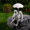 Hi-Line Gift Ltd. Couple Frogs Edge Sitting Statue Under Umbrella