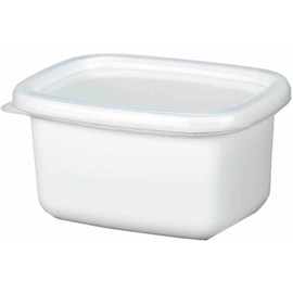 Takagi Metal FSK-SW Storage Container, Heat Resistant Container, Canister, Umeshi Dried Container, Enamel, Square, S, Dishwasher Safe, White