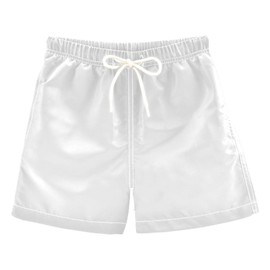 Caihoyu White Boys Swim Trunks Summer Drawstring Toddler Swim Board Shorts Quick Dry Little Boys Bathing Suit Beach Hawaii Vacation 10 Years-12 Years