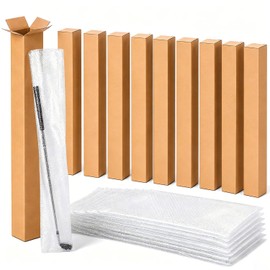 ZENANBiBi 10 Pack Golf Club Shipping Boxes, 4"L X 4"W X 48"H Corrugated Cardboard Golf Club Box with 48"L x8"W Clear Bubble Out Bag, Golf Club Boxes for Shipping/Packaging/Moving/Mailing/Storage