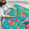 Gogotool Mosaic plug-in game toy, 3D dinosaur puzzle including drill