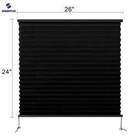 SHADEPLUS SHADEPLUS RV Blinds,RV Pleated Shades,RV Window Shades,Camper Blinds,RV Window Blinds for RV Camper Travel Trailers Motorhome's Window 26" W x 24" L Black