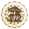 Arricraft Wood Embroidery Floss Holder, Mushroom Pattern 16 Positions Round