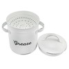 AuldHome Enamelware Grease Container with Strainer, Farmhouse Style Kitchen StorageTin,