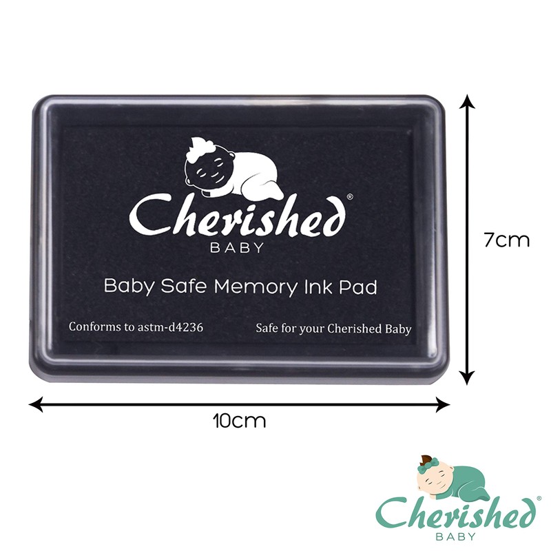 Cherished Baby – Black Ink Handprint/Footprint Ink Pad Kit –