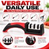 Red Carbon Steel Quick Knife Sharpener with Non-Slip Base for
