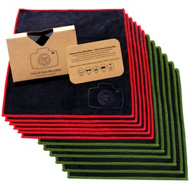 Clean & Clear Microfiber Cleaning Cloth, Extra Large [12 Pack] Ultra Premium Microfiber Cleaning Cloth - Microfiber Cloth for Camera Lens, Glasses, Screens, and All Lens.