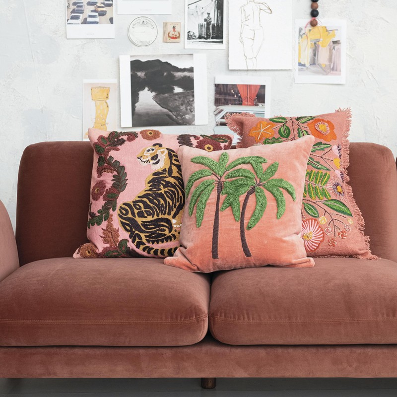 Creative Co-Op Floral Whisper Lumbar Pillow, Multicolor