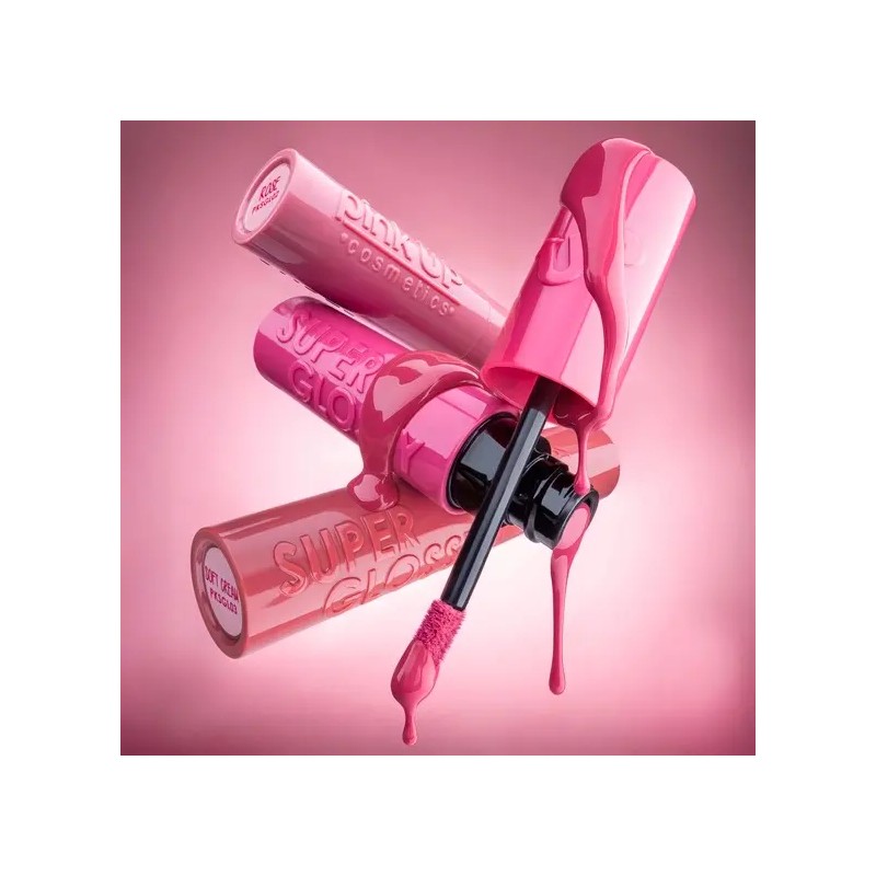 Lip Gloss Super Glossy Pink Up - Kit 3 Piezas