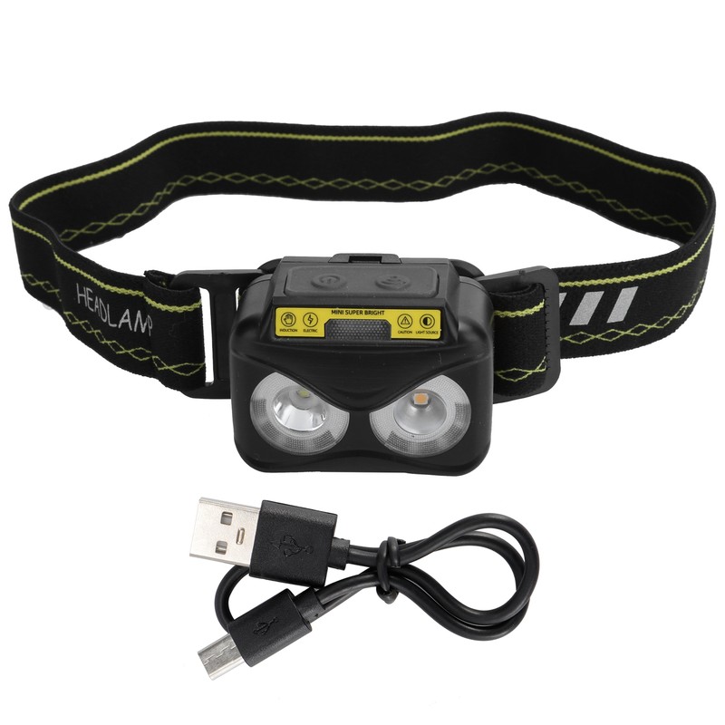 Brighter Headlight XPG+COB USB Human Induction Charging Outdoor Waterproof Hiking