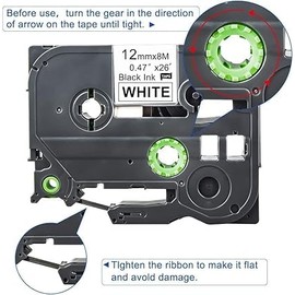 DLMELHOR 6-Pack Label Maker Tape 12mm 0.47 Inch Laminated Compatible Label Maker Tape TZe-131 TZe-231 TZe-431 TZe-531 TZe-631 TZe-731 Replacement for Brother PTouch PTH100 H110 D600 D200 D210