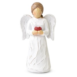 Zoyiancy Angel Figurines Guardian Angel Statue, Hand Carved Angel Statue With Heart, Resin Angels Sculpture Ornament for Home Decor Thanksgiving