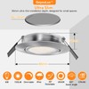 GeyouLux IP44 LED Downlights Dimmable Nickel 3000K 6 Pack