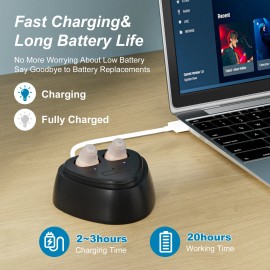 K&FCOPTEE 1 pair Of In Ear Hearing Aids for Senior Invisible Digital Sound Amplifiers