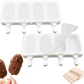 2Pcs Popsicle Molds, Silicone Ice Pop Molds