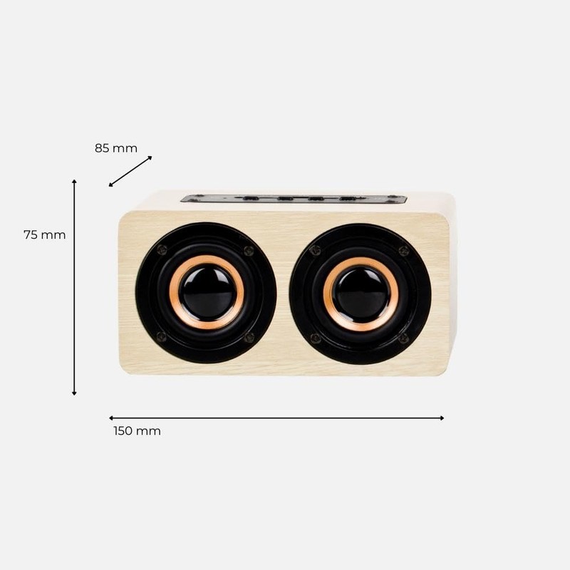 Digiquest - Woody Wireless Speaker - with Live Voice, Natural