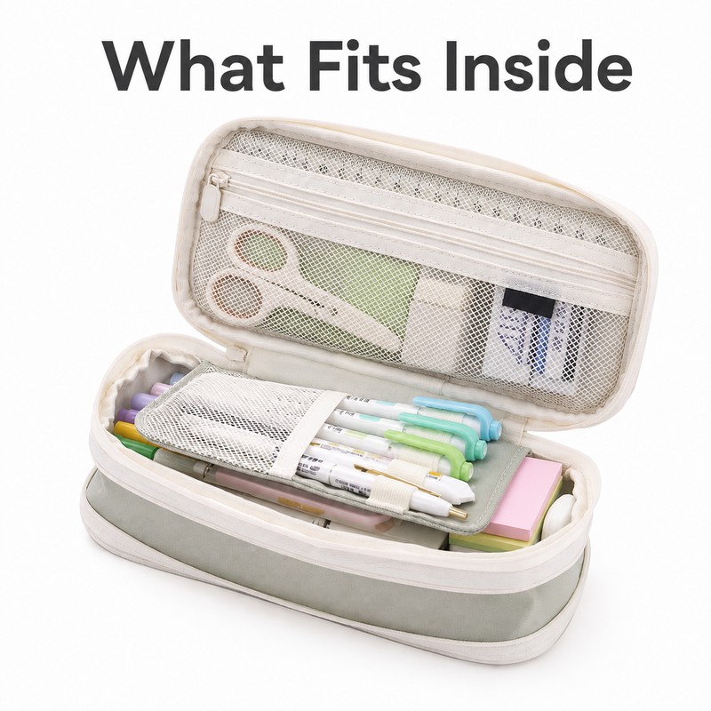 Telescopic Canvas Pencil Case for School & Office - Expandable