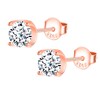 MOOFUN Zircon Stud Earrings Rose Gold/Silver/Gold Women's Earrings Stud 925