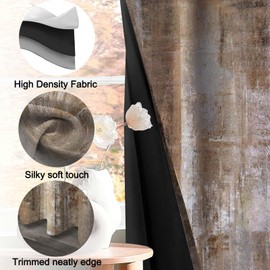 ULQUISNCE Dark Brown Blackout Curtains for Bedroom, Abstract Thermal Insulated Grommet Curtains for Living Room -Can Block and Transmit Light (2 Panels, 52" W x 84" L)