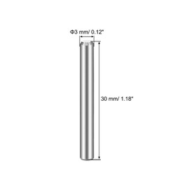 TOP-VIGOR 10Pcs 3mm x 30mm Dowel Pin Shelf Support Pegs, 304 Stainless Steel Cylindrical Shelf Support Pin Fasten Elements Silver Tone
