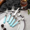 CATHYLIN 20 pieces 18/10 Stainless Steel Silverware Sets With Blue