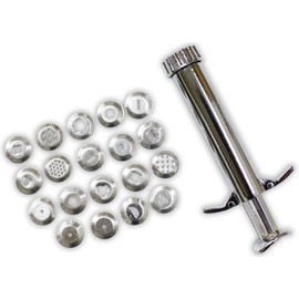 KITCHEN DIVA Handheld Clay/Pasta Extruder Plunger | 19 Versatile Dies Included | Ideal for Cookie Dough, Pasta Creation, or Clay Sculpting | Hygienic & User-Friendly