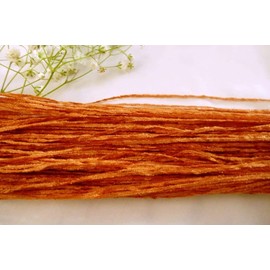 Fingering Weight Pumpkin Orange Rust 100% Rayon Chenille Yarn