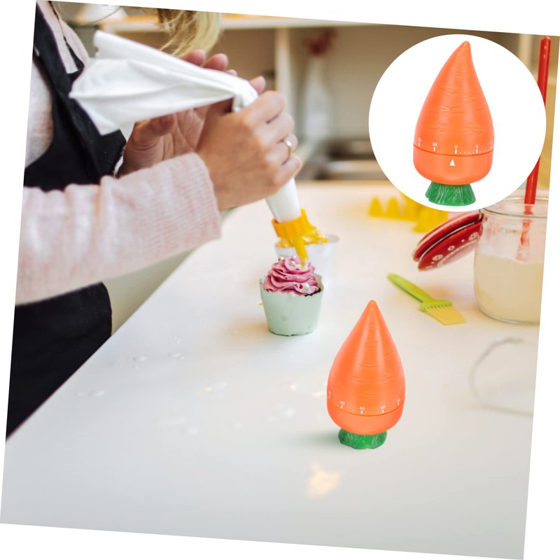 iplusmile 2Pcs Kitchen Countdown Timer Cartoon Carrot Mechanical Timer for
