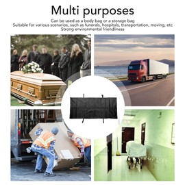 Black Emergency Cadaver, Transport Stretcher for Dogs, Body Bag Stretcher Combo Emergency Animal Carrier with Safety Strap 210D Waterproof for Funeral Hospital Transportation (150 * 60CM)