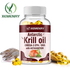 Antarctic Krill Oil - Supports Brain, Joint, Skin and Immune System Health, 1 Count, 60 Tablets / 남극 크릴 오일 - 뇌 관절 피부 및 면역 체계 건강 지원, 1개, 60정