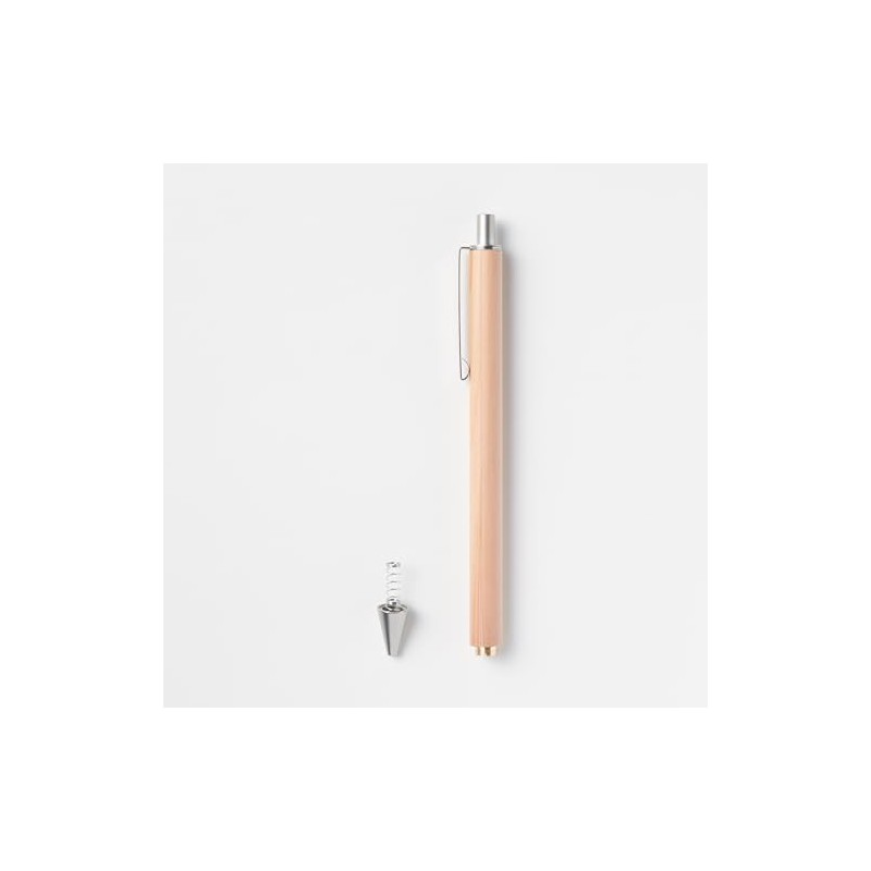 MUJI NBD11A1S Ball Point Retractable Body Wooden Shaft