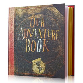 Photo Album Self Adhesive Pages Scrapbook Album For 3x5, 4x6,6x8,8x10 Photos,40 Self-Adhesive Pages 3D Cover,DIY Adventure Book Photo Album For Family,Wedding,Baby,Travel Memories