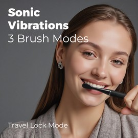 MIPOW Slim Pro i4 Electric Toothbrush Rechargeable Smart Ultra Sonic 3 Modes Magnetic Travel Case &Ceramic Dock, 60Day Long Battery Soft Bristles 2Heads IPX7 Waterproof,Color-(White)