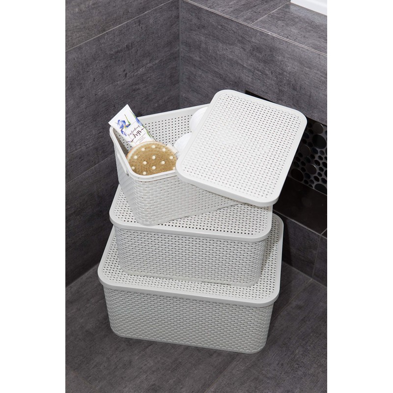 BranQ - Home essential 5901098045704 Rattan Basket Set of 3