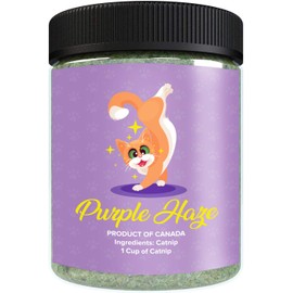 Purple Haze Catnip, Premium Blend Safe for Cats, Infused with Maximum Potency Your Kitty is Sure to Go Crazy for (1 Cup)