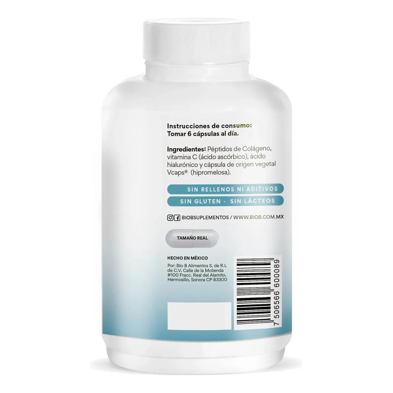 Bio B Colágeno Hidrolizado Ácido Hialu Y Vit C 180