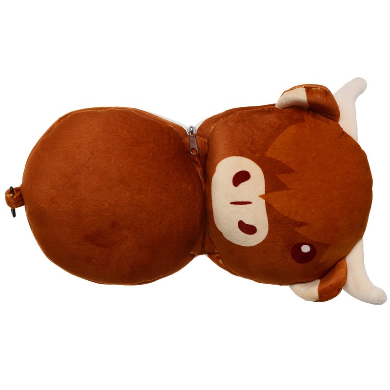 Puckator Relaxeazzz Highland Coo Cow Round Plush Travel Pillow &