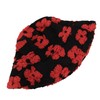 Winter Warm Plush Fuzzy Bucket Hat Faux Fur Daisy Flowers
